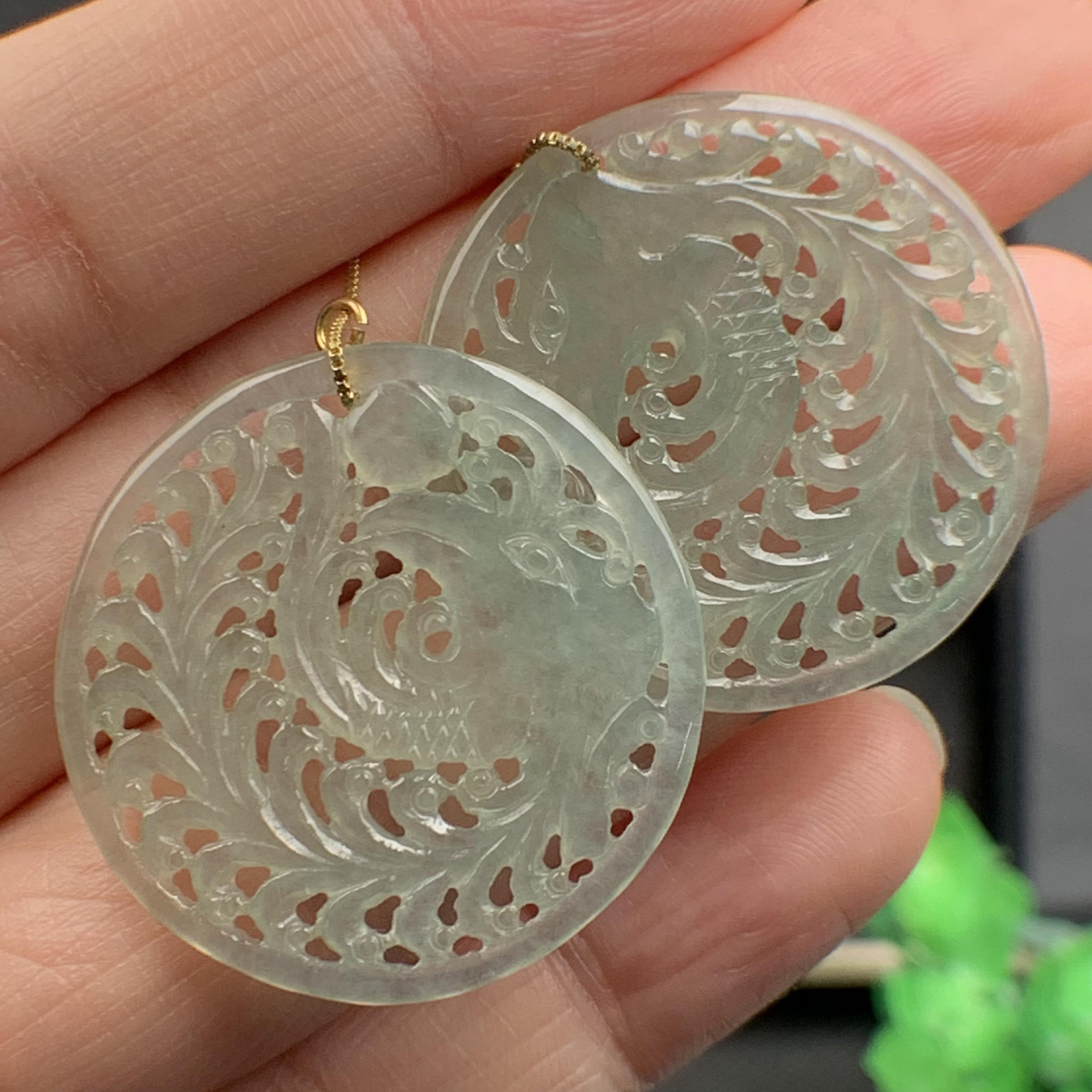 Khuyên tai Phượng hoàng Ngọc phỉ thúy tự nhiên