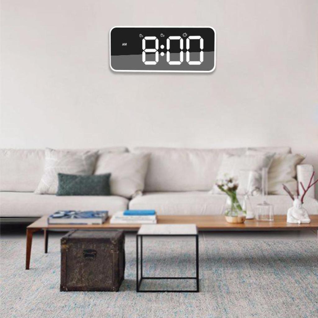 2pcs Digital Alarm Clock LED Display with Dual USB Charger Port Easy Snooze