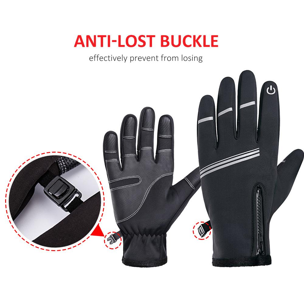 Găng tay da mùa đông ấm áp cho nam đi xe đạp, chơi thể thao trượt tuyết ngoài trời