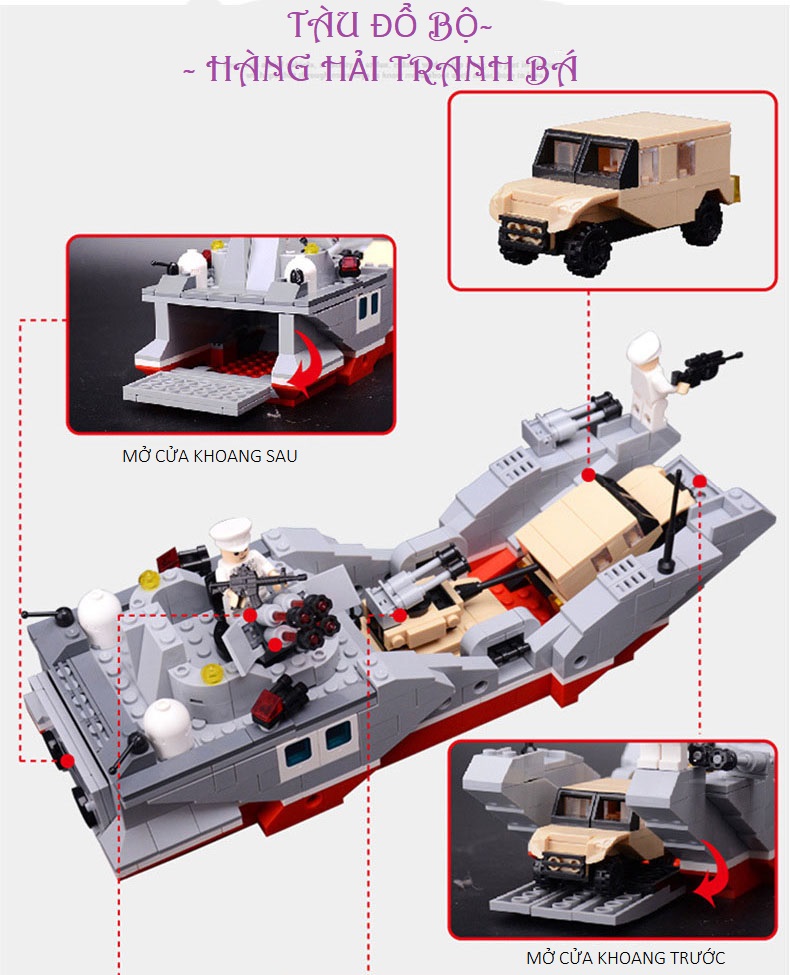 Bộ Đồ Chơi Lắp Ráp Tàu Đổ Bộ Tấn Công Dành Cho Trẻ Trên 6 Tuổi