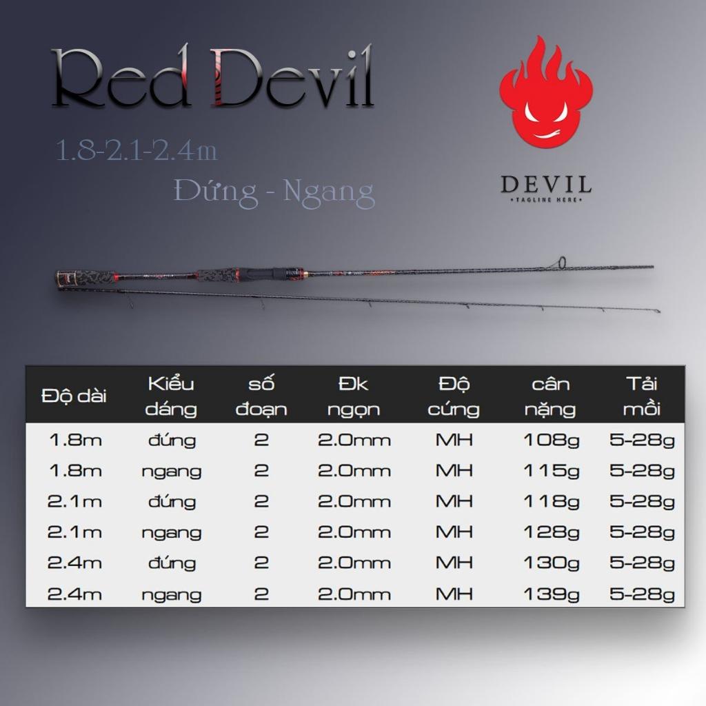 Cần câu lure cao câp Red Devil carbon xoắn X toàn thân