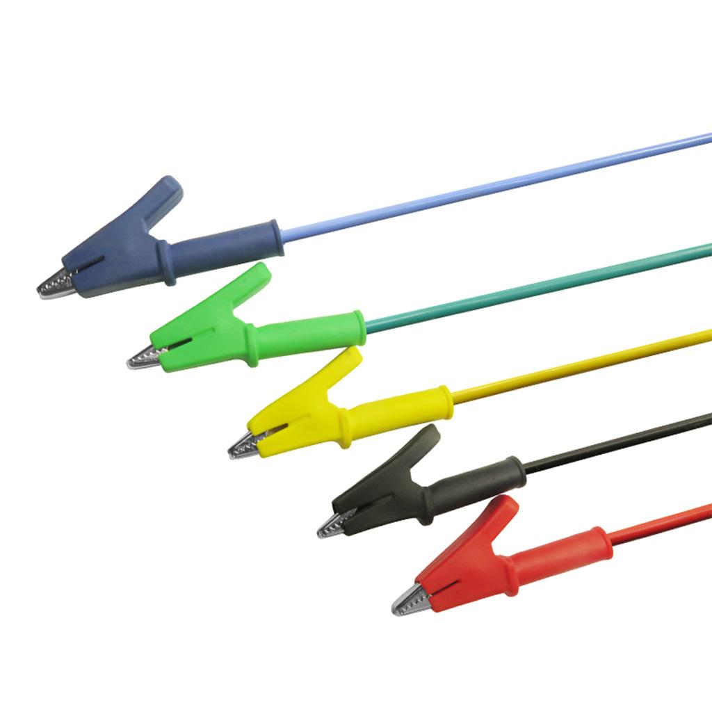 25x 5-Color Banana to Alligator Clip Lead Wire Cable Supplies 1000V 15A