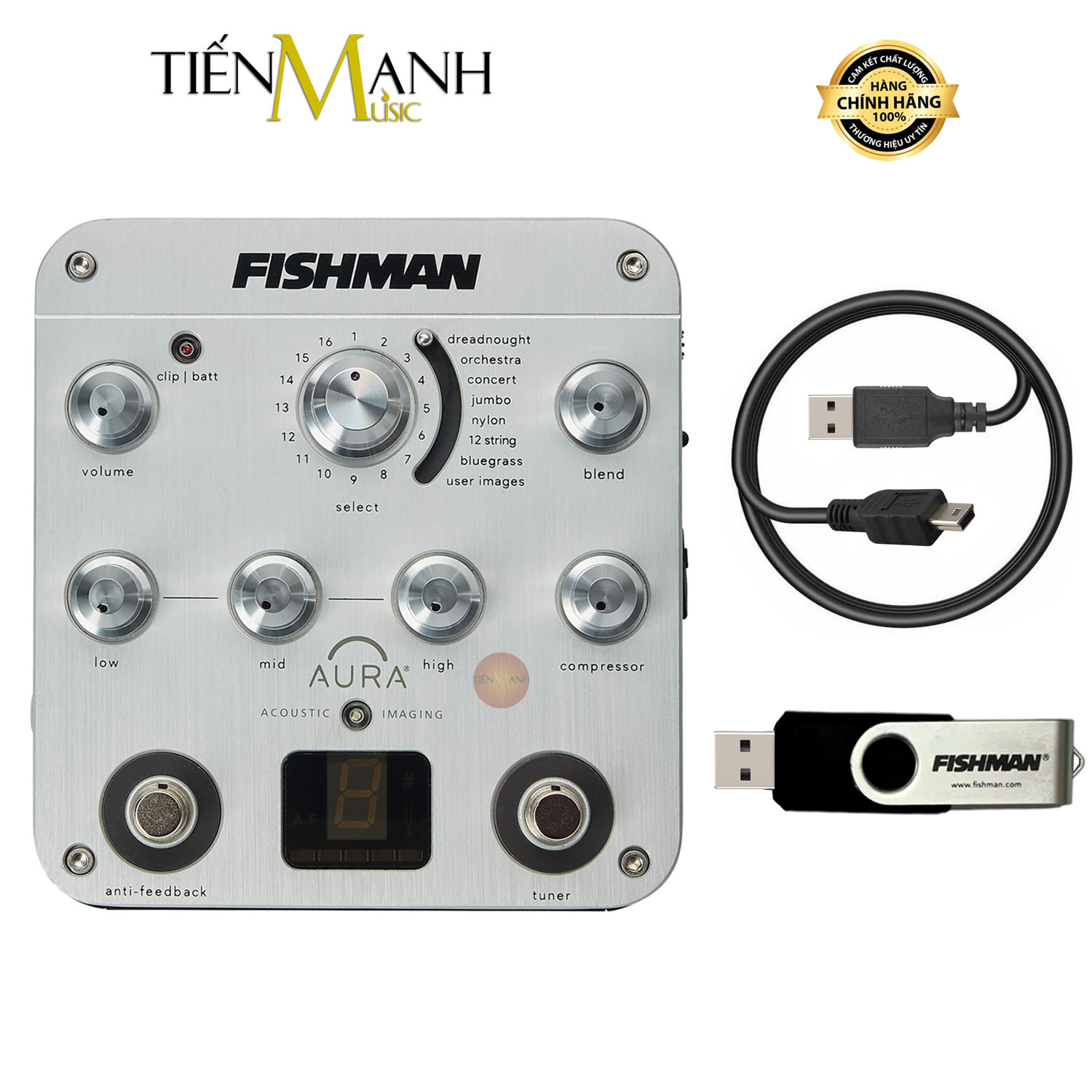 Thiết Bị Tạo Hiệu Ứng Âm Thanh Fishman Aura Spectrum DI Preamp Pedal Hàng Chính Hãng