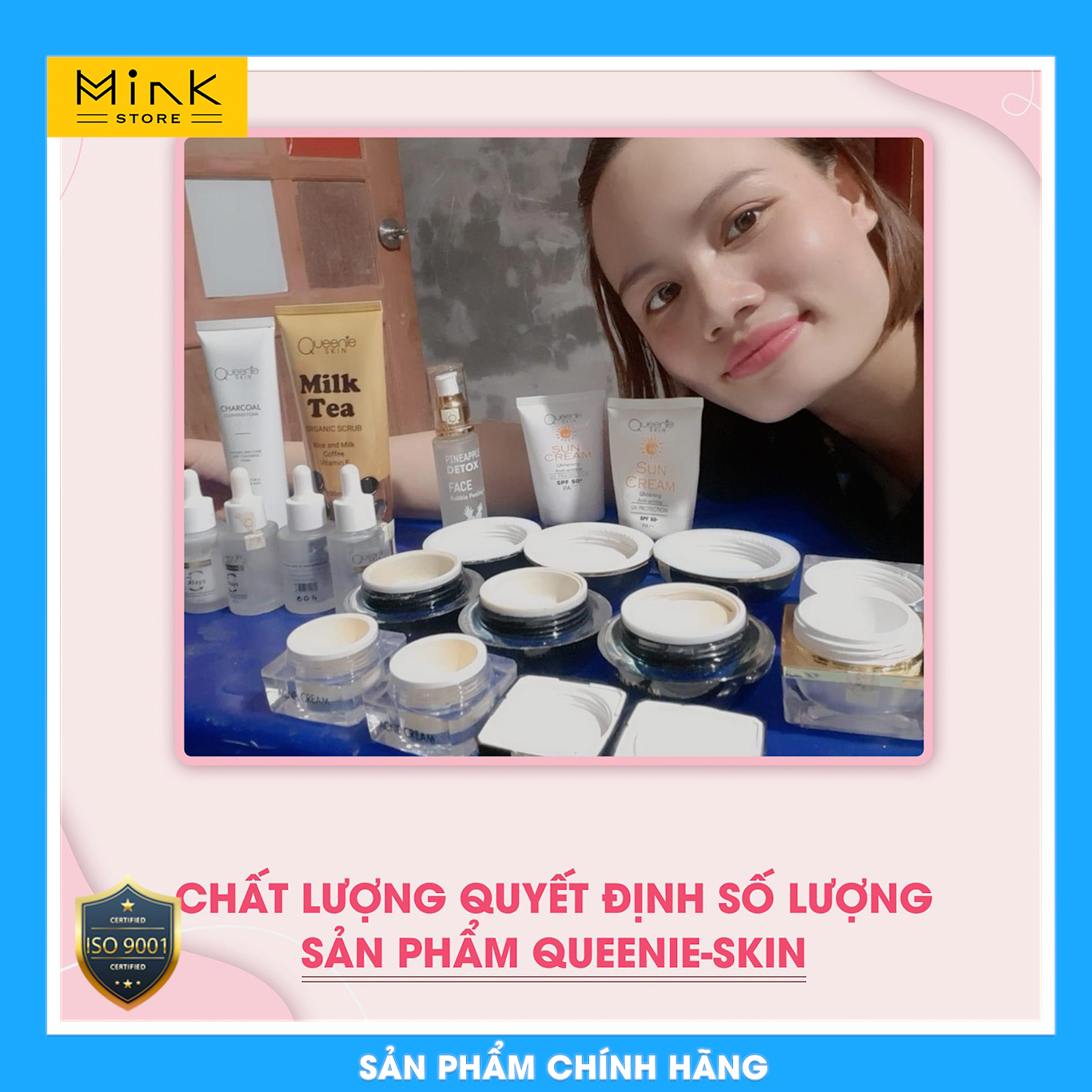 Kem Face &quot;LƯỜI&quot; Thượng Hạng Queenie Skin - Dưỡng Trắng &amp; Makeup, Tinh Chất Nhân Sâm Và Nhụy Hoa Nghệ Tây Cao Cấp - 35 Gram - Hàng Chính Hãng