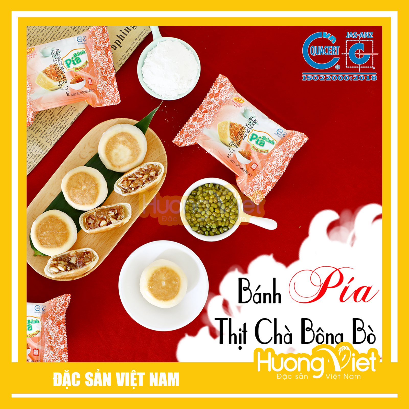 Đặc Sản Sóc Trăng - Bánh Pía Thịt Chà Bông Bò Tân Huê Viên 480G, Bánh Pía Mini Sóc Trăng