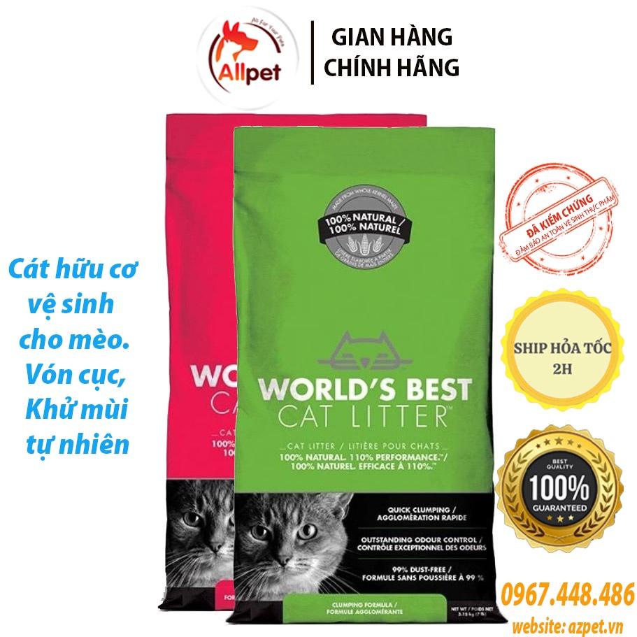 Cát vệ sinh, CÁT VỆ SINH HỮU CƠ CHO MÈO - WORLD'S BEST ORIGINAL UNSCENTED, cát vệ sinh hữu cơ - Bịch 3,18kg