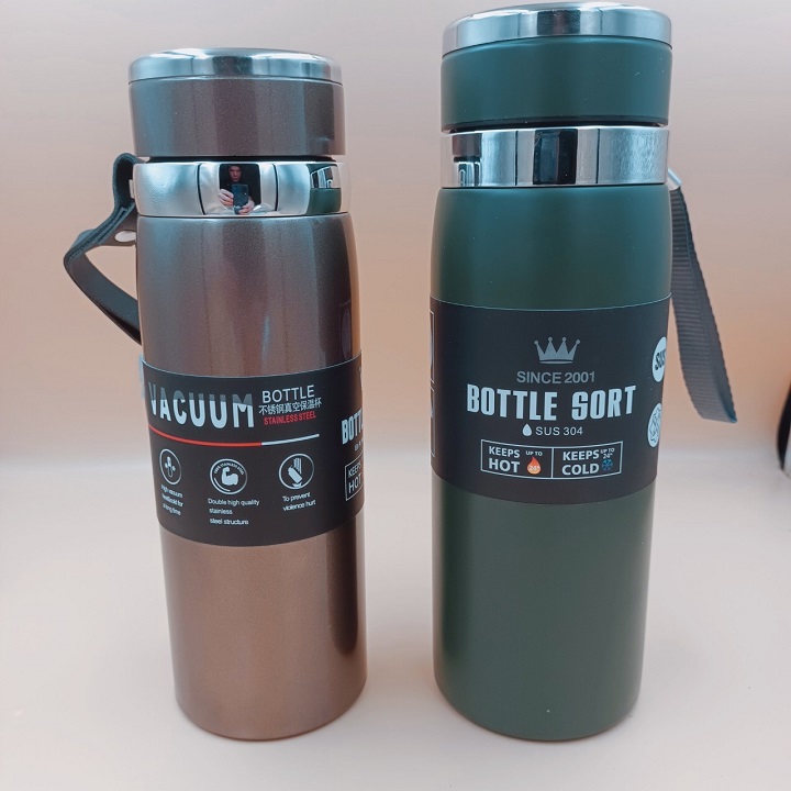 Bình Giữ Nhiệt Inox BOTTLE SPORT Dung Tích 800ml Có Nắp Lọc Trà Lõi Thép Chống Gỉ Cao Cấp