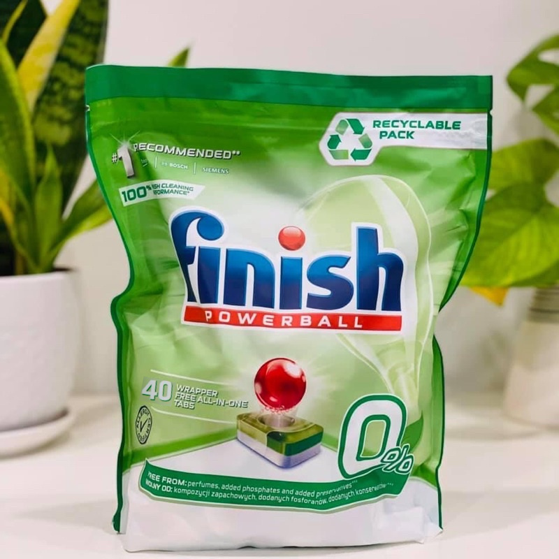 Viên rửa chén, bát Finish All in 1 max Eco 0% - Dành cho máy - Nhập khẩu tại Đức
