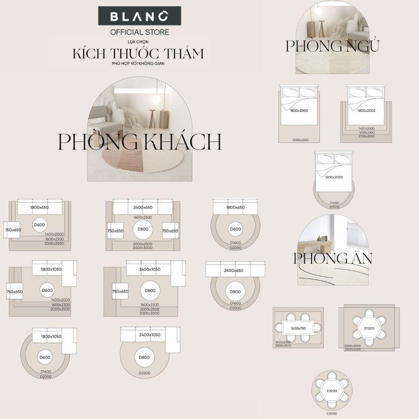 Thảm Trải Phòng Khách Phong Cách Hiện Đại Màu Xanh Dương BLANC