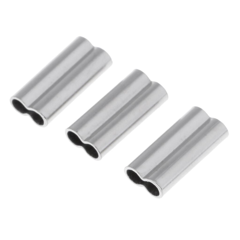 50pcs Copper Fishing Double Barrel Crimp Sleeves Carp Fishing Accessories High Strength Corrosion Resistant