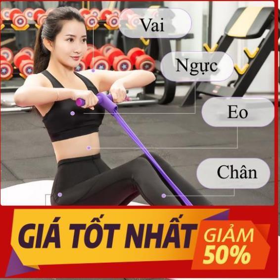 Dây kéo tập cơ bụng lưng tummy đa năng 4 ống đàn hồi hỗ trợ gym gập tại nhà giúp cho dáng chuẩn vòng eo thon