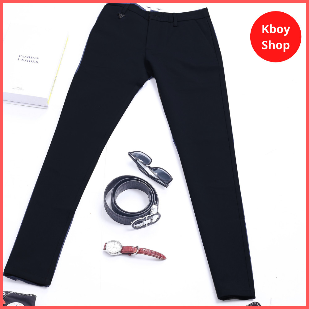 Quần tây âu nam trơn dáng ôm ống suông vải không nhăn bigsize, vải cotton co giãn tốt, thích hợp mặc tiệc, công sở - CTJ-210