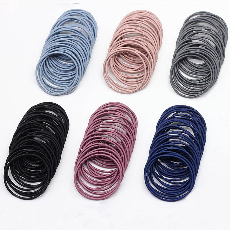 Set 50 Dây Chun Cột Tóc Co Dãn Kèm Túi Zip Xinh Xắn SC06