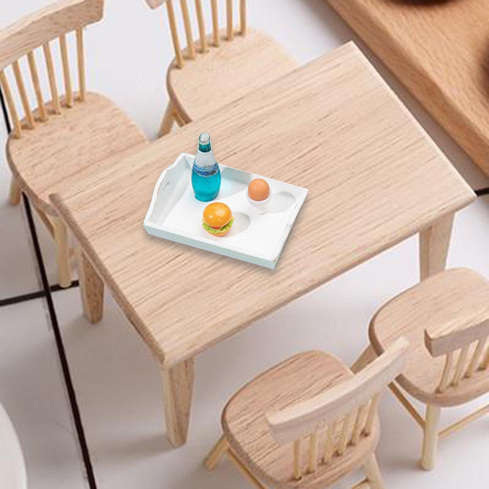 1/12 Doll House Serving Tray Miniature Cake Stand Wooden for Dolls Playsets