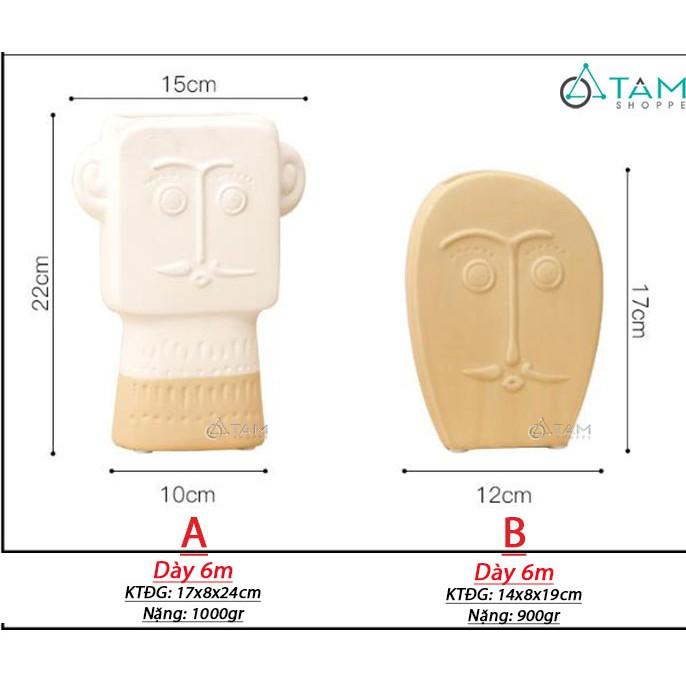 Bình hoa gốm cao cấp mặt người có râu CE-BG-03