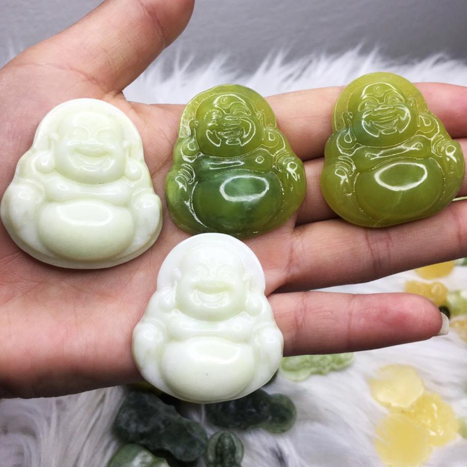 MẶT PHẬT DI LẶC NGỌC THẬT DÂY CHUYỀN ĐEO CỔ CHO CÁC MỆNH KIM MỘC THỦY HỎA THỔ