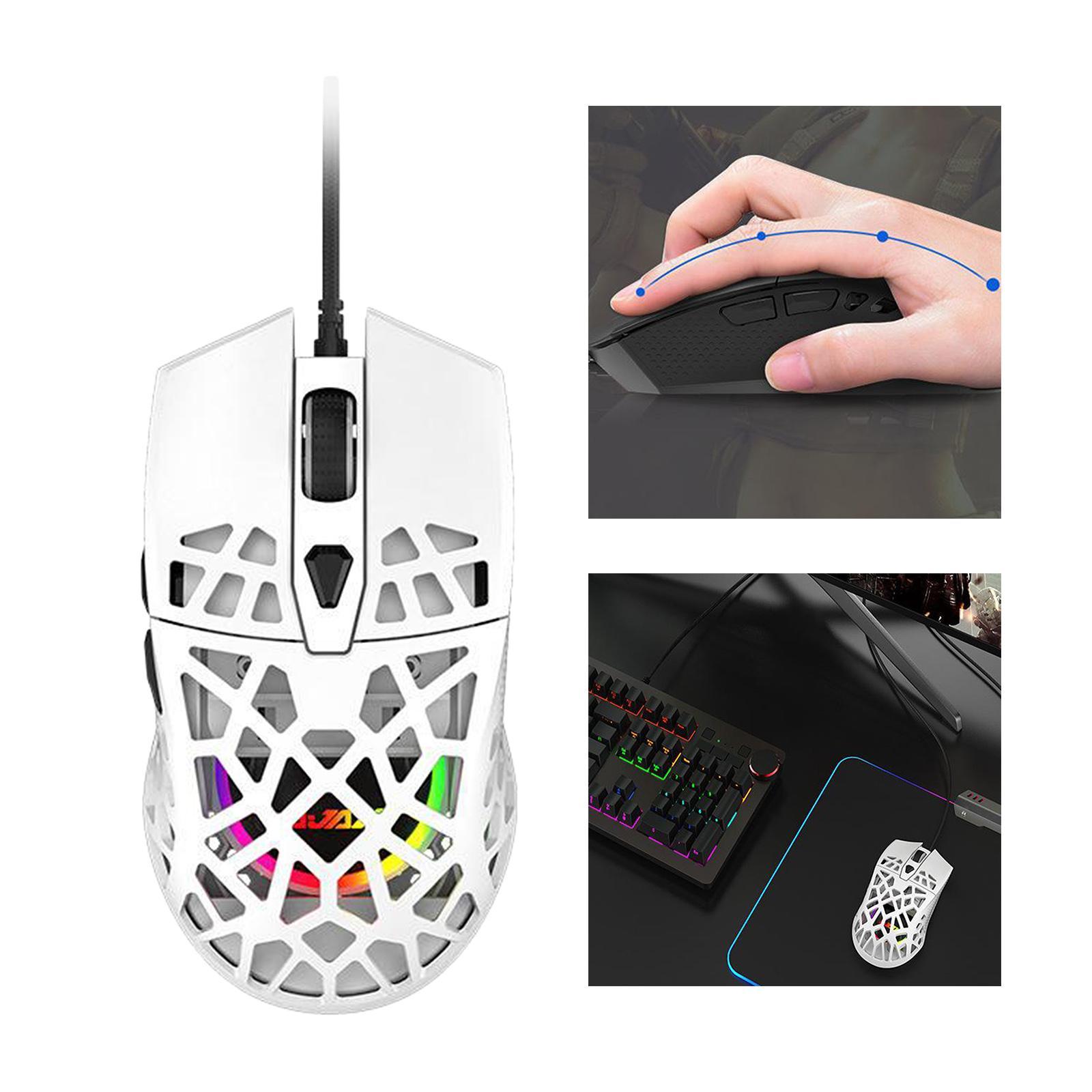 Ultralight RGB Gaming Mouse Wired Honeycomb Design for Computer