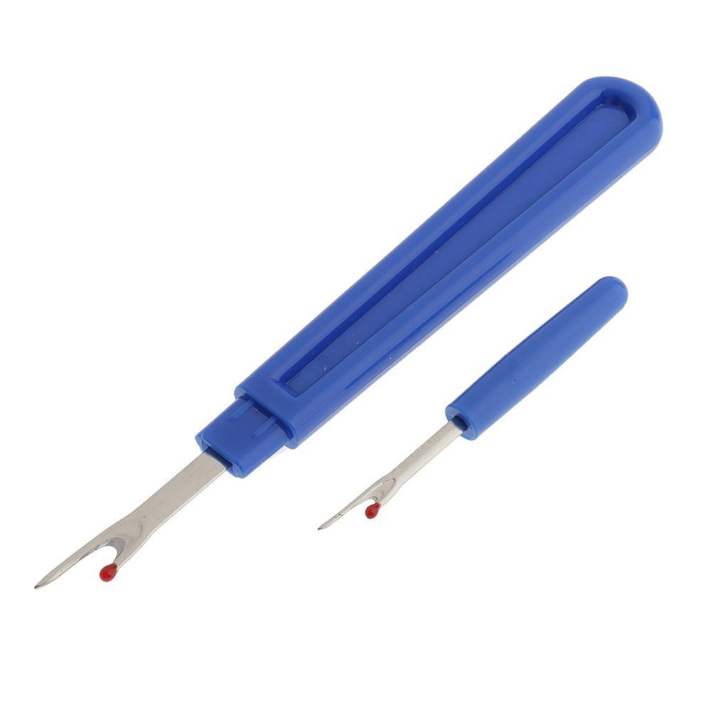 2pcs 3.3 inch /5.5 inch Blue Plastic Handle Sewing Stitch Thread Unpicker Seam Rippers