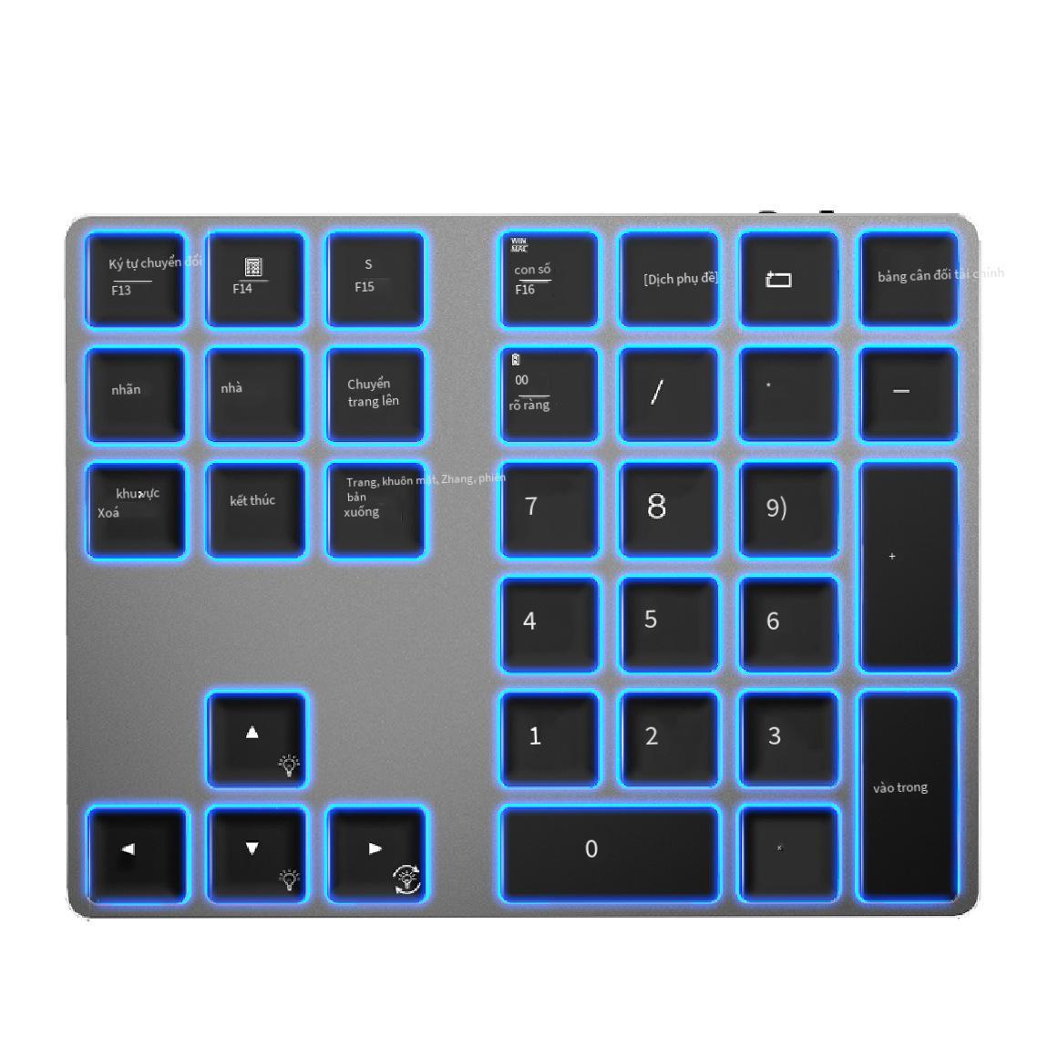 Hợp kim nhôm thuận lợi nhất Bàn phím kỹ thuật số Bluetooth 34 phím có thể sạc lại Bàn phím kỹ thuật số không dây Bluetooth Bàn phím kỹ thuật số không dây mỏng