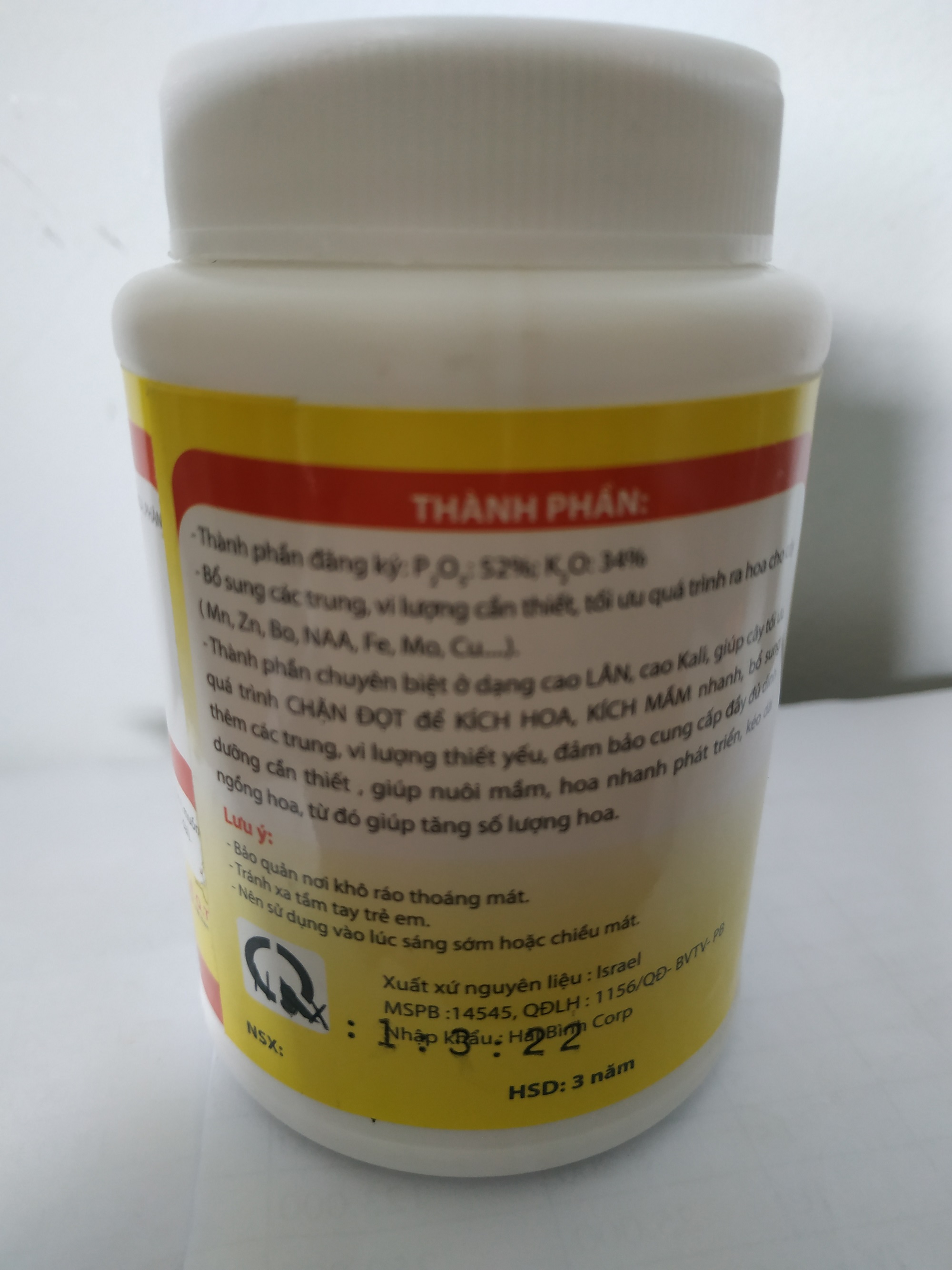 Phân bón MKP 0-52-34 kích tạo mầm hoa, ra hoa cực mạnh bomax - chai 100g