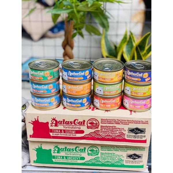 Pate lon Aatas Cat pate dinh dưỡng mới cao cấp cho mèo lon 80g đủ vị