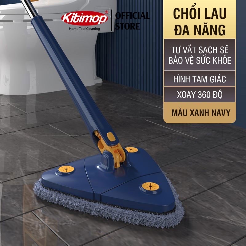 Cây lau nhà tam giác đa năng lau khô , lau ướt  , tự vắt xoay 360 độ thông minh , có thể tháo rời để giặt bông lau, độ dài tùy chỉnh giúp việc lau gần , lau xa ,trên cao dễ dàng , thấm hút nước , sạch bụi bẩn  vô cùng tiện lợi