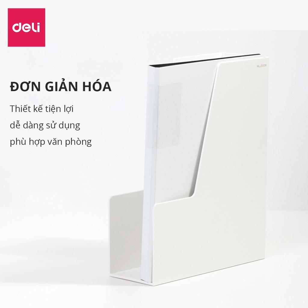 Giá đựng tài liệu cao cấp 1 ngăn Deli - chất liệu nhựa ABS cao cấp - Trắng/Hồng/Xanh dương/Ghi xám - NS022