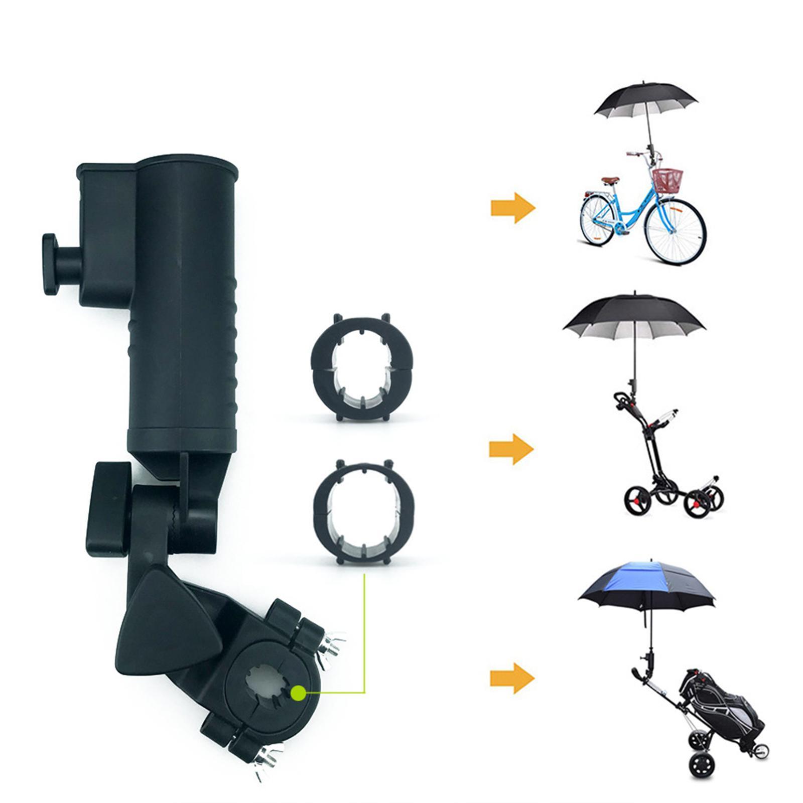 Golf Cart Umbrella Holder Clamp Mount, Umbrella Clip Mounting Durable Practical Easy to Install Golf Umbrella Holder Stand Clamp for Practice