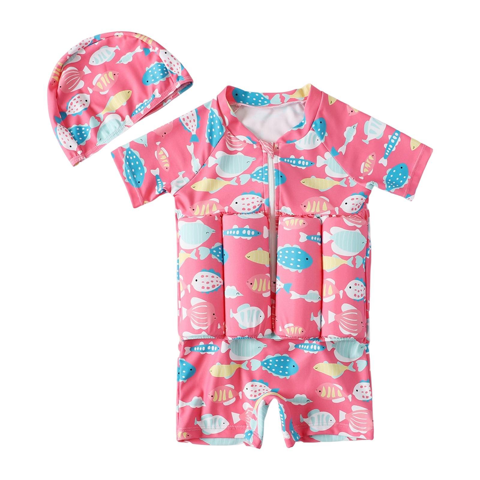 Kids Buoyancy Swimsuit Swim Vest Flotation Polyester Girls Costume Bathing Size