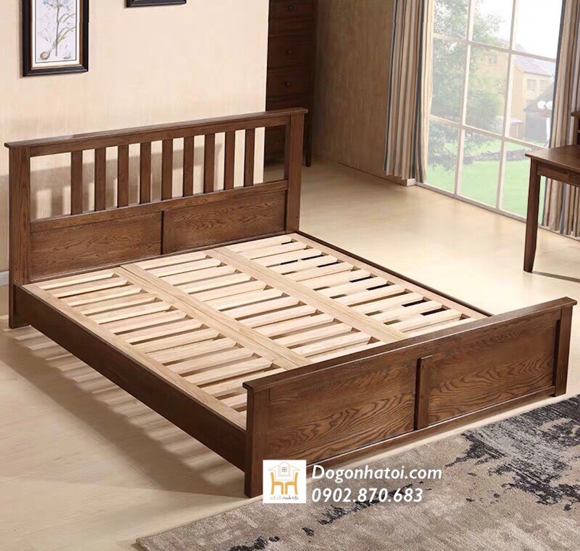 Giường Ngủ Gỗ Sồi Đơn Giản Tinh Tế GN-514 - Đồ Gỗ Nhà Tôi