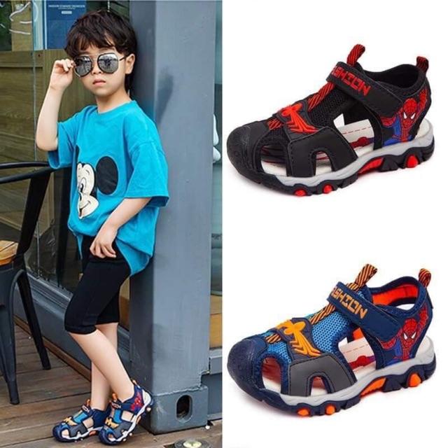 Dép Sandal Spiderman kiểu bít mũi cho bé từ 2.5 - 10 tuổi (518#)