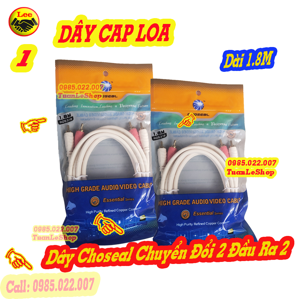 DÂY CÁP LOA – DÂY CHUYỂN ĐỔI 2 SANG 2 AV – GIẮC LOA - GIÁ 01 DÂY