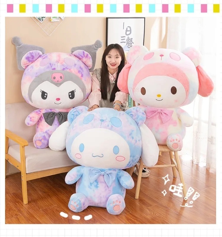 Thú nhồi bông Kuromi - Melody - Cinnamoroll họa tiết loang đáng yêu - Size 35cm đến 90cm - Quà tặng gấu bông mềm mịn cho bé