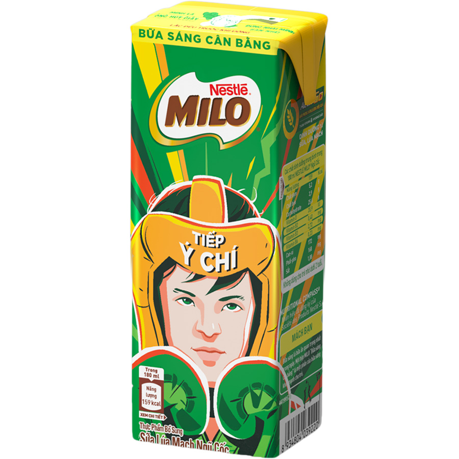 Sữa Lúa Mạch Nestlé Milo Bữa Sáng Thùng 36 Hộp x 180ml (12x3x180ml) - [Tặng Túi Đeo Chéo Hình Giày - Giao mẫu ngẫu nhiên]