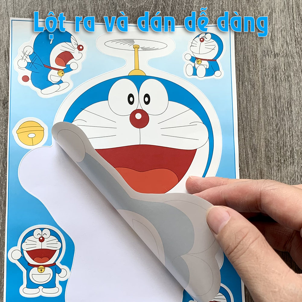 Sticker Doraemon Kích Thước Lớn 13x18.5cm - mẫu 2023 - 1 Tấm Gồm Nhiều Hình Size Khác Nhau Chất Lượng Cao Chống Nước