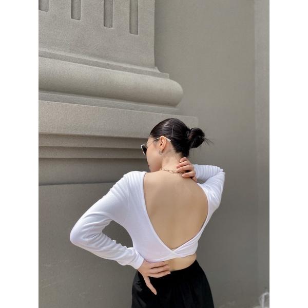 Áo Croptop tay dài hở lưng