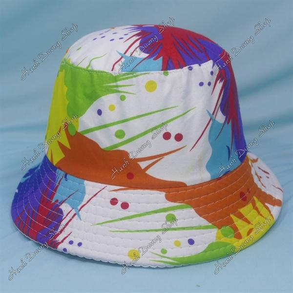 Nón bucket tai bèo mũ đi biển vệt màu loang, vệt mực loang - Màu loang
