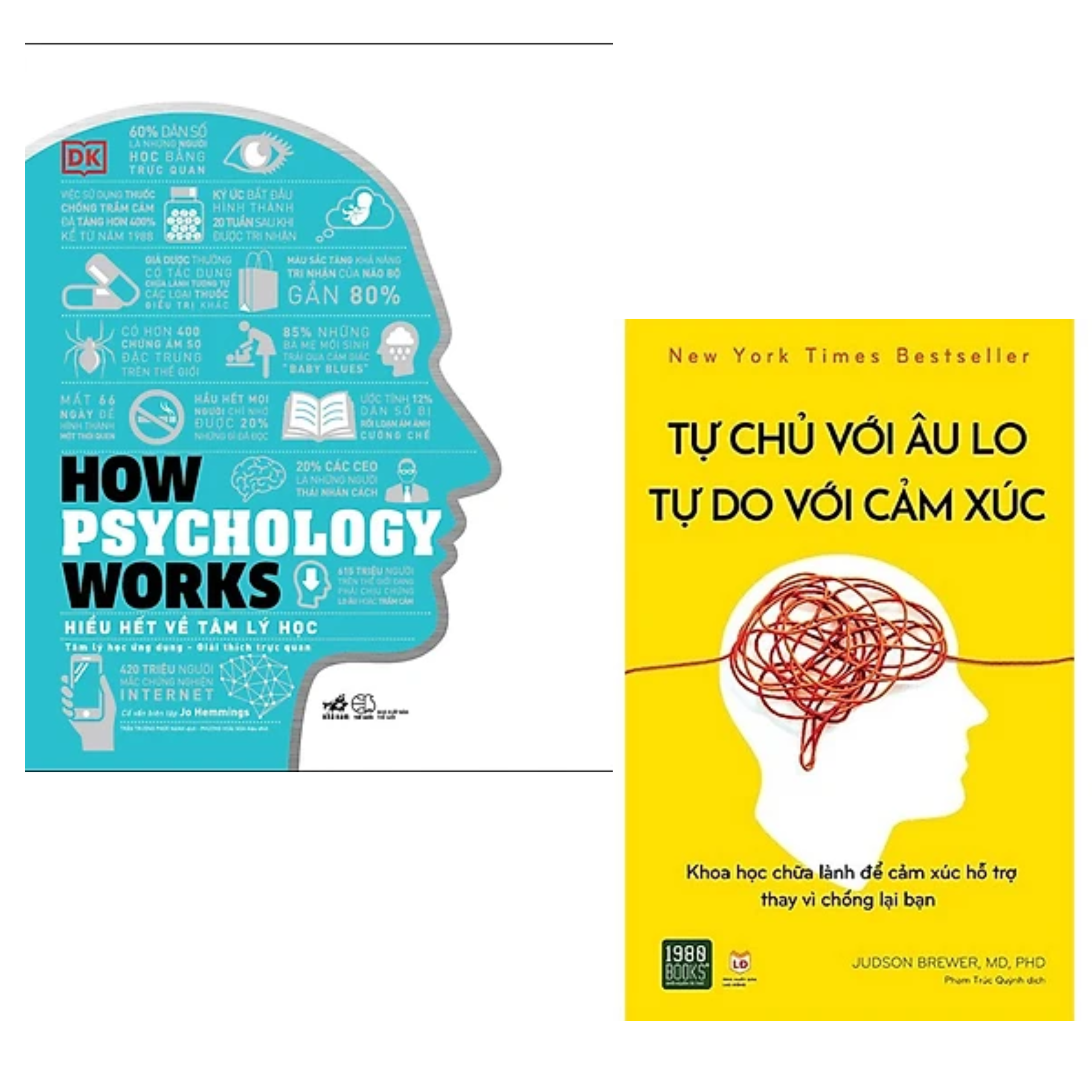 COMBO 2 cuốn sách Tư duy, kĩ năng sống - How Psychology Works - Hiểu Hết Về Tâm Lý Học + Tự Chủ Với Âu Lo, Tự Do Với Cảm Xúc