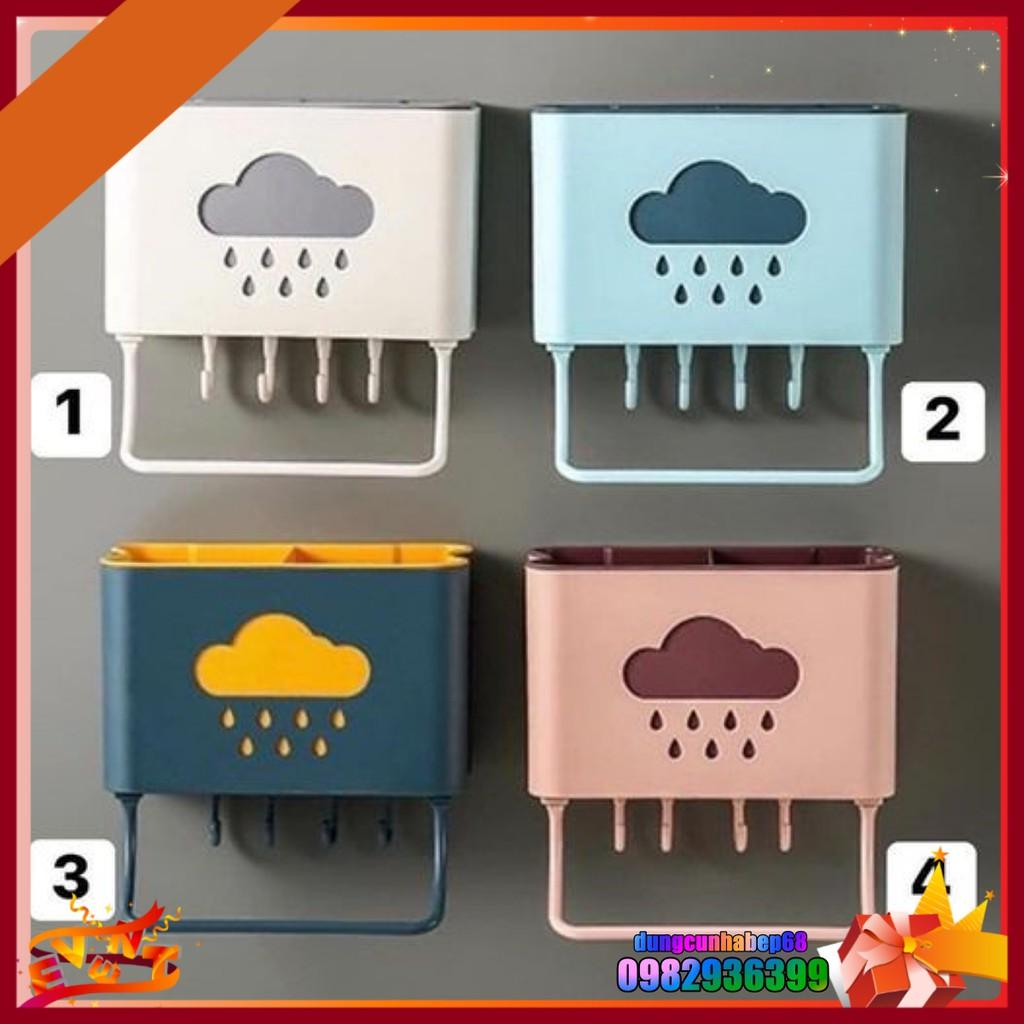Ống Đựng Đũa Thìa Đám Mây Thông Minh Dán Tường