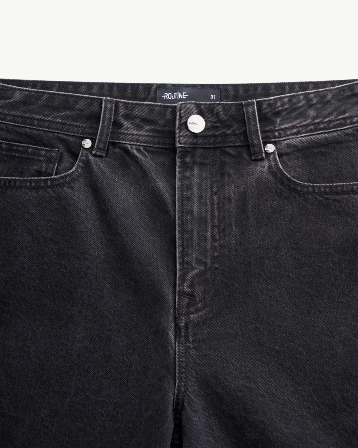 Quần Short Denim Nam / Quần short jean màu Dark Grey Form Straight - ROUTINE 10F25DPS005