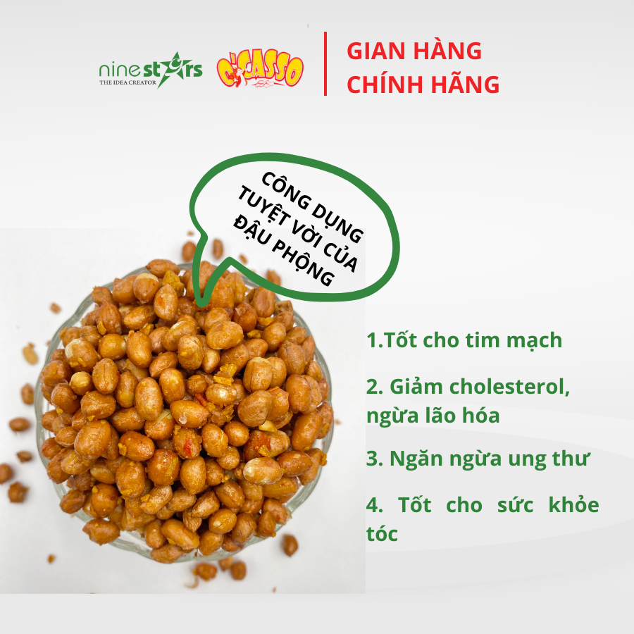 Đậu phộng tỏi ớt  O'Casso Gói 80g