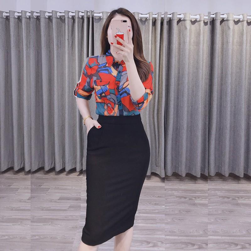 Chân váy nữ công sở Cúc Fashion CV001 bút chì túi đẹp