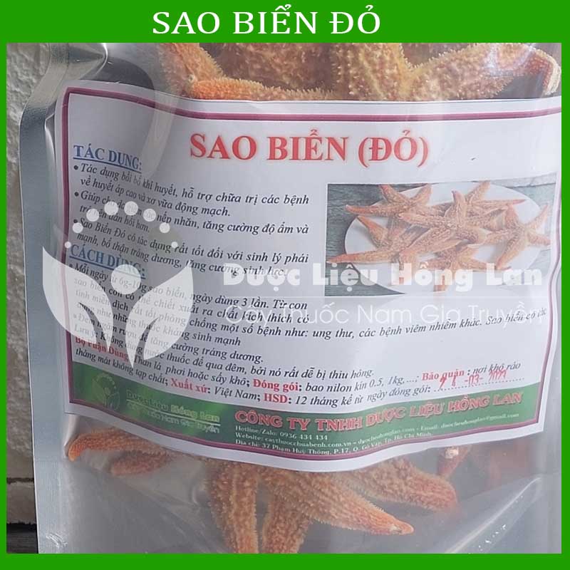500G Sao Biển đỏ khô sạch loại 1 size lớn