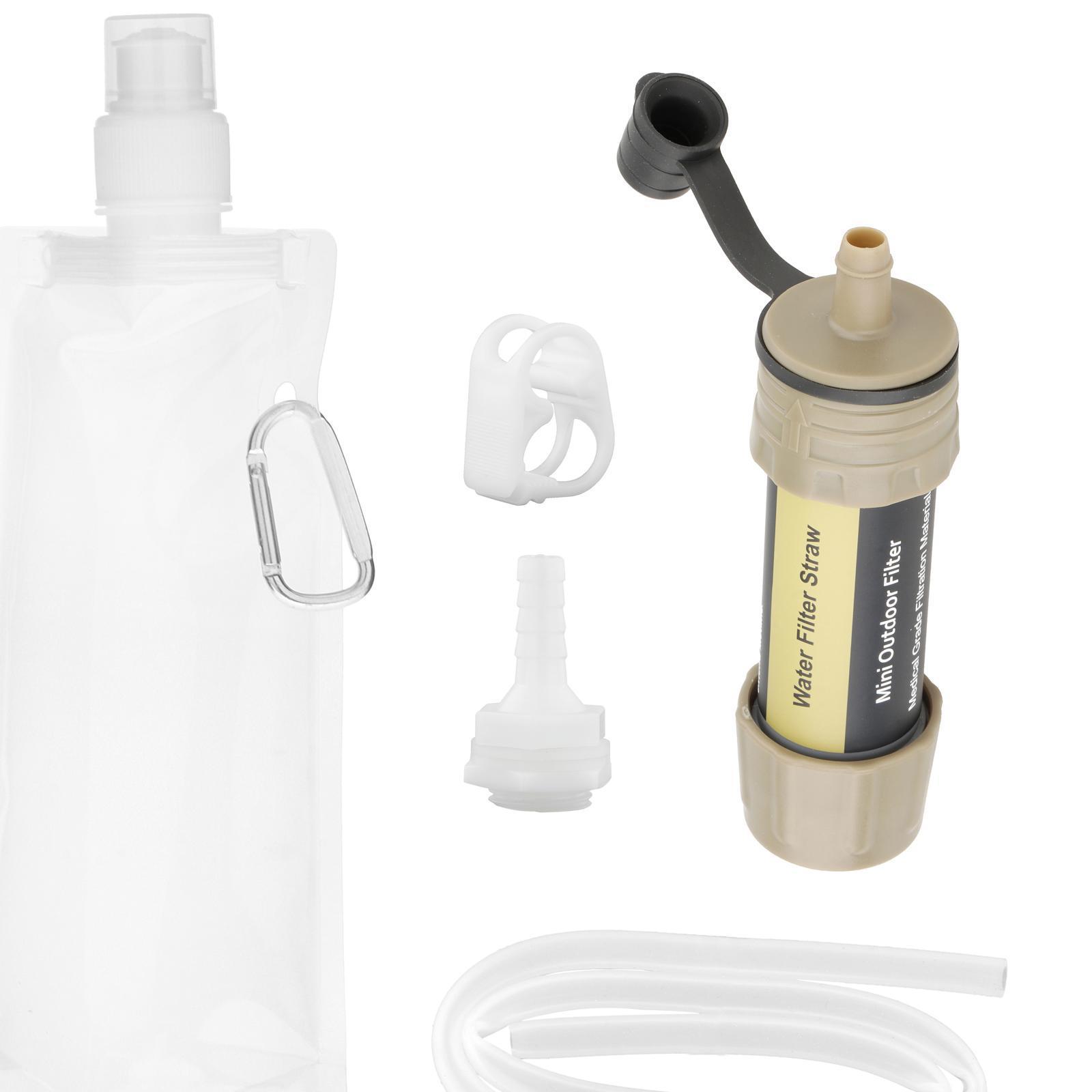Portable Water Filter Straw Kit Outdoor Water Filter Water Purification with Bag for Traveling