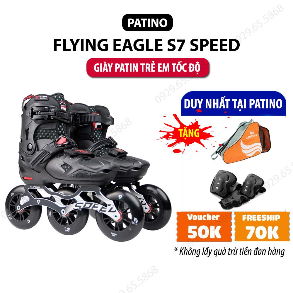 Giày Patin Trẻ Em Flying Eagle S7 Speed 3 màu Đen/ Hồng/ Xanh