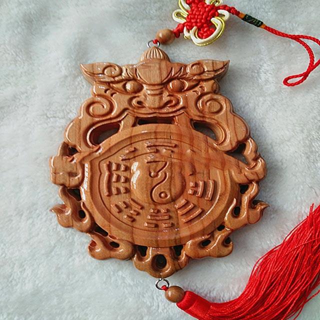 Gương Bát Quái Hổ Phù Gỗ Đào - Hóa giải xung sát nhà vệ sinh