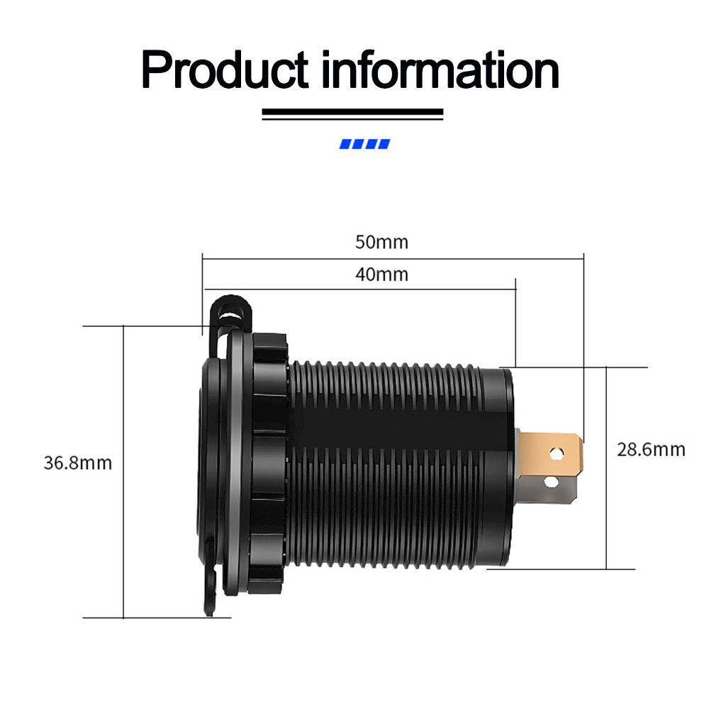 12v kép USB Port Car Sarger Socket Plug Plug Outlet Outlet cho Auto Boat không thấm điện thoại di động Bộ điều hợp sạc
