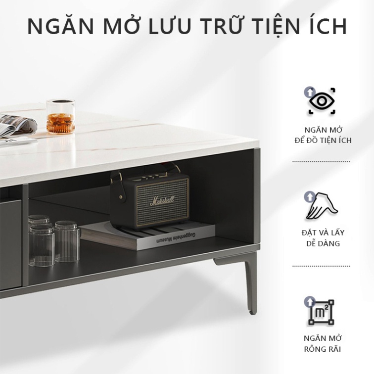 Bàn Trà Sofa Mặt Giả Vân Đá Kiểu Dáng Hiện Đại Sang Trọng AP296