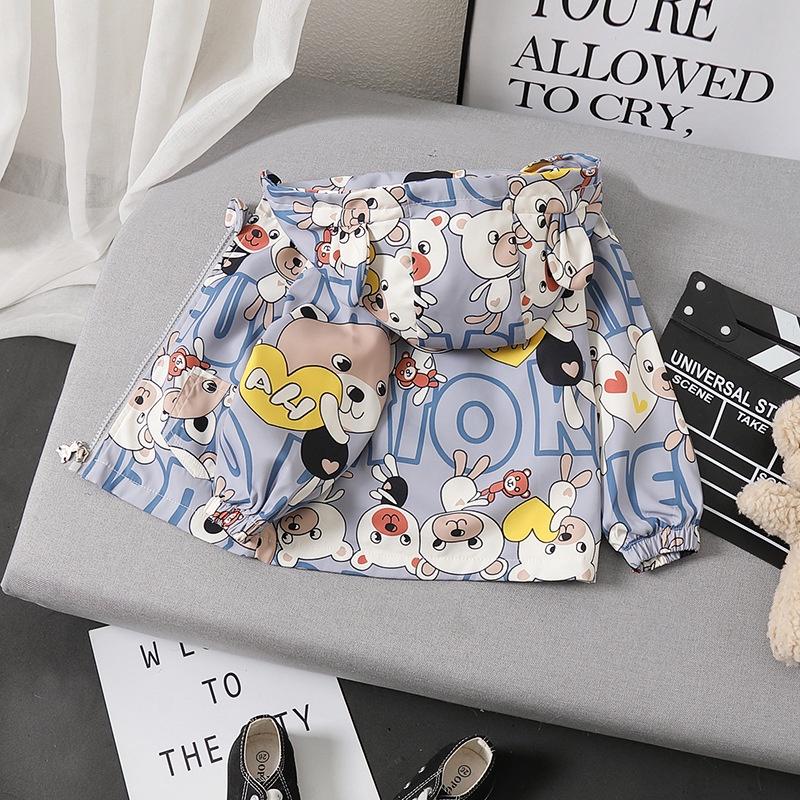 AK15 Size80-120 Áo khoác bé trai,vải gió lót thun thông hơi Thời trang trẻ Em hàng quảng châu