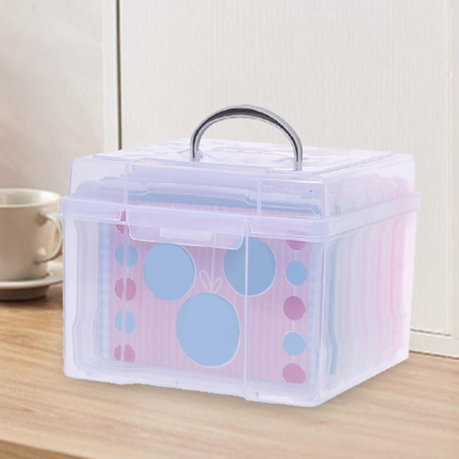 Greeting Card Storage Box Storage Bin Portable File Holder Photos Organizer Box for Card Holiday Letter Office Birthday Gift